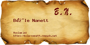Bőle Nanett névjegykártya